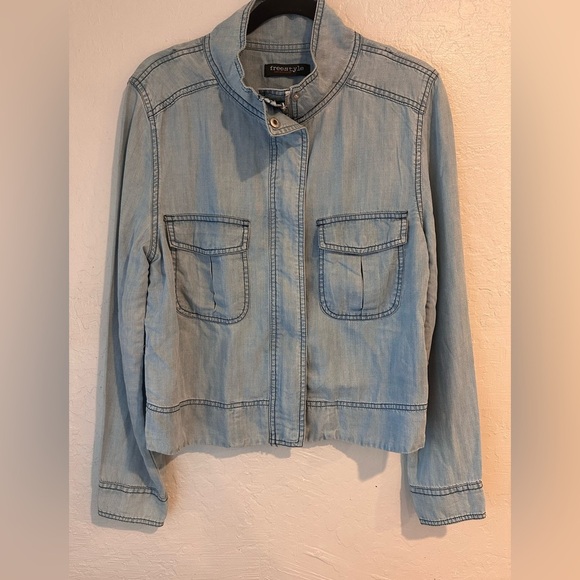 Freestyle Revolution Jackets & Blazers - Freestyle Revolution 100% Tencel Denim Shirt Jacket EUC Size L